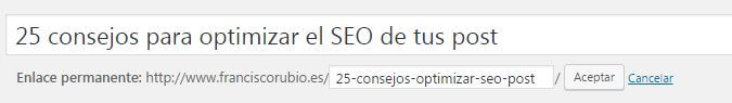 optimizar enlaces permanentes wordpress